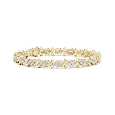 ANGARA DIAMOND CLUSTER 'X' MOTIF BRACELET