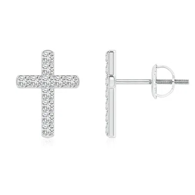 ANGARA DIAMOND CROSS STUD EARRINGS