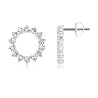ANGARA DIAMOND FLORAL CIRCLE STUD EARRINGS
