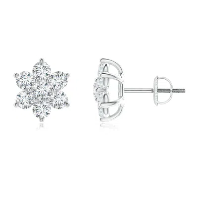 ANGARA DIAMOND FLOWER-SHAPED STUD EARRINGS