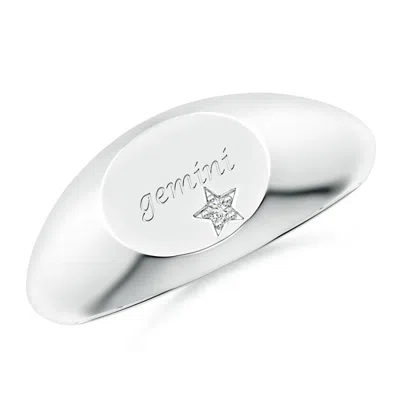 ANGARA DIAMOND GEMINI ENGRAVED SIGNET RING