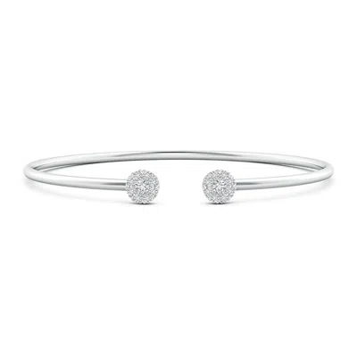 ANGARA DIAMOND HALO CLUSTER OPEN FLEX BANGLE