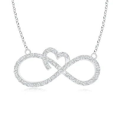 ANGARA DIAMOND HEART AND SIDEWAYS INFINITY NECKLACE