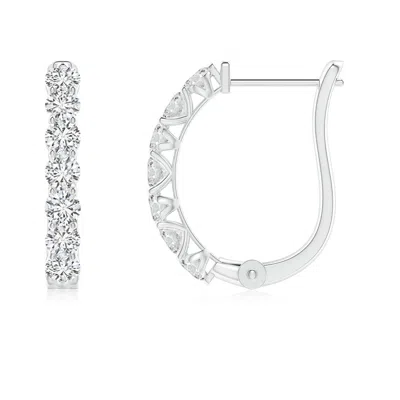 ANGARA DIAMOND HUGGIE HOOP EARRINGS