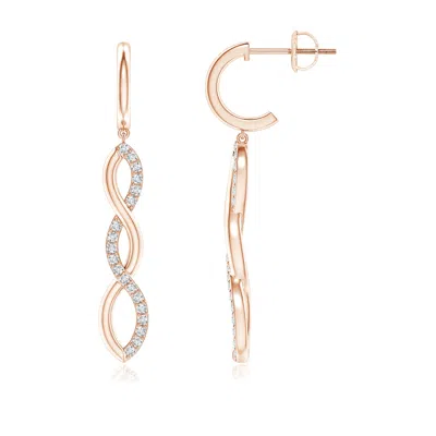 ANGARA DIAMOND INFINITY DANGLE J-HOOP EARRINGS
