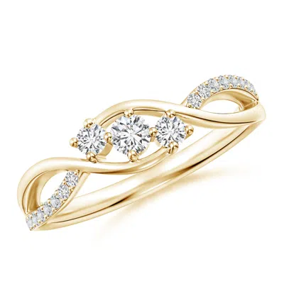 ANGARA DIAMOND INFINITY TWIST THREE STONE BYPASS RING