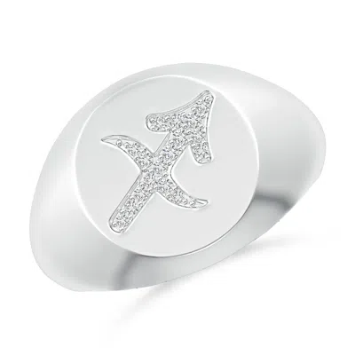 ANGARA DIAMOND SAGITTARIUS ZODIAC SIGN SIGNET RING
