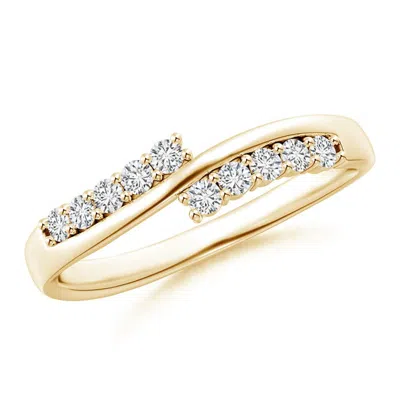 ANGARA DIAMOND STUDDED BYPASS PROMISE RING WITH PRONG SET