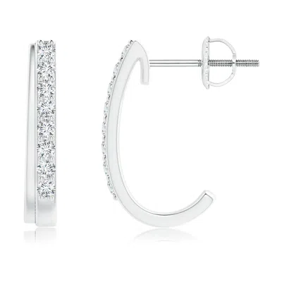 ANGARA DIAMOND STUDDED LAYERED J-HOOP EARRINGS