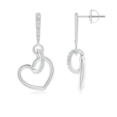 ANGARA DIAMOND TILTED HEART DROP EARRINGS