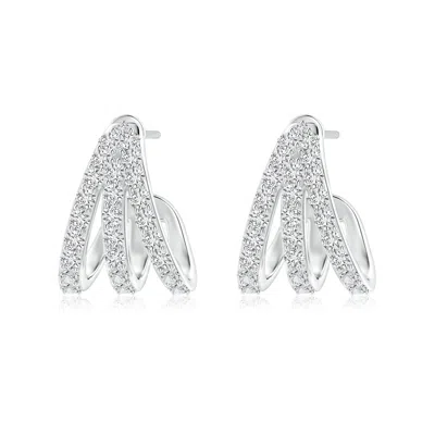 ANGARA DIAMOND TRIDENT HUGGIE HOOP EARRINGS