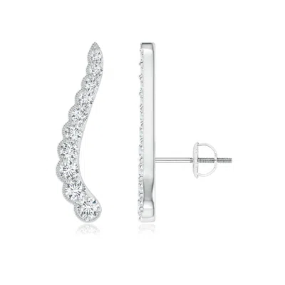 ANGARA DIAMOND WAVY EAR CLIMBERS WITH MILGRAIN