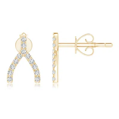 ANGARA DIAMOND WISHBONE STUD EARRINGS