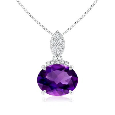 ANGARA EAST-WEST AMETHYST PENDANT WITH DIAMOND BALE