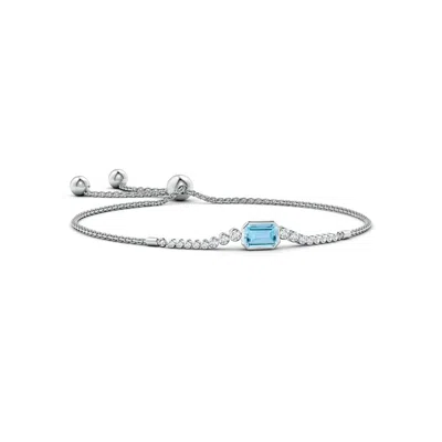 ANGARA EAST WEST BEZEL-SET EMERALD-CUT AQUAMARINE BOLO BRACELET
