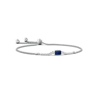 ANGARA EAST WEST BEZEL-SET EMERALD-CUT SAPPHIRE BOLO BRACELET