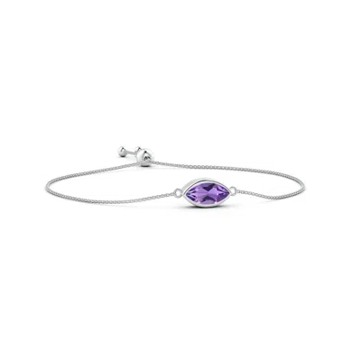 ANGARA EAST-WEST BEZEL-SET MARQUISE AMETHYST SOLITAIRE BOLO BRACELET