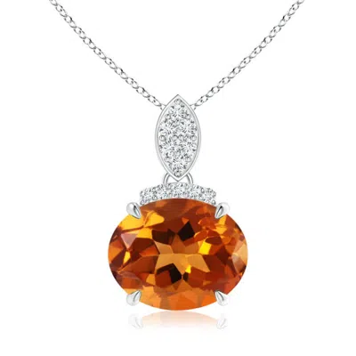 ANGARA EAST-WEST CITRINE PENDANT WITH DIAMOND BALE