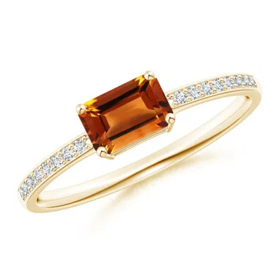 ANGARA EAST-WEST EMERALD-CUT CITRINE SOLITAIRE RING