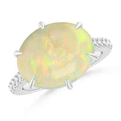 ANGARA EAST-WEST GIA CERTIFIED OVAL OPAL SOLITAIRE RING