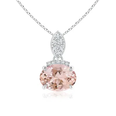 ANGARA EAST-WEST MORGANITE PENDANT WITH DIAMOND BALE