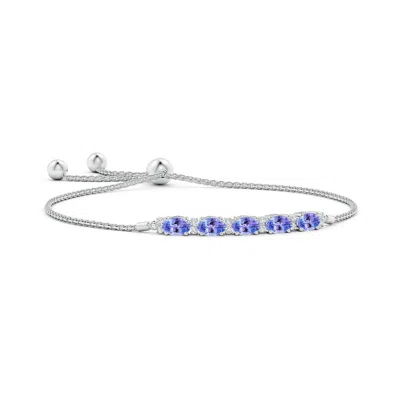 ANGARA EAST-WEST OVAL TANZANITE BOLO BRACELET WITH DIAMONDS