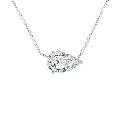 ANGARA EAST-WEST PEAR-SHAPED LAB-GROWN DIAMOND SOLITAIRE PENDANT