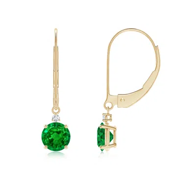 ANGARA EMERALD AND DIAMOND LEVERBACK DROP EARRINGS