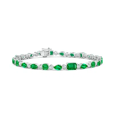 ANGARA EMERALD & DIAMOND MULTI-SHAPE TENNIS BRACELET