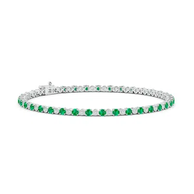 ANGARA EMERALD AND ILLUSION DIAMOND TENNIS BRACELET