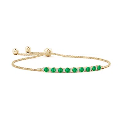 ANGARA EMERALD BOLO BRACELET WITH DIAMOND ACCENTS