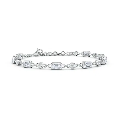 ANGARA EMERALD-CUT AND ROUND LAB-GROWN DIAMOND STATION BRACELET