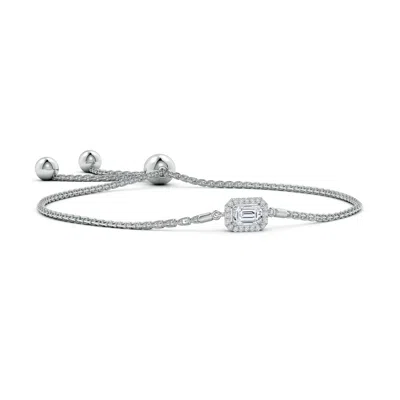 ANGARA EMERALD-CUT DIAMOND HALO BOLO BRACELET