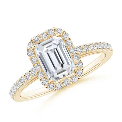 ANGARA EMERALD-CUT DIAMOND HALO RING