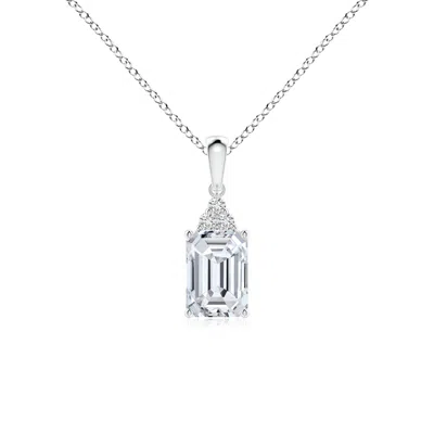 ANGARA EMERALD-CUT DIAMOND PENDANT WITH DIAMOND TRIO