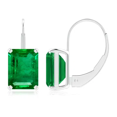 ANGARA EMERALD-CUT EMERALD SOLITAIRE LEVERBACK EARRINGS