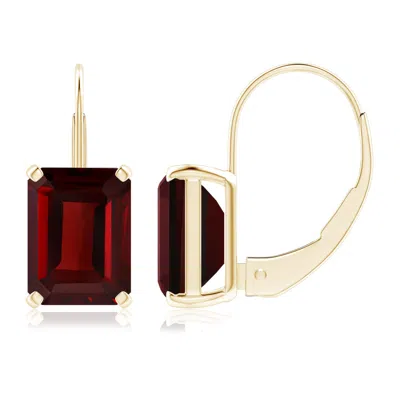 ANGARA EMERALD-CUT GARNET SOLITAIRE LEVERBACK EARRINGS