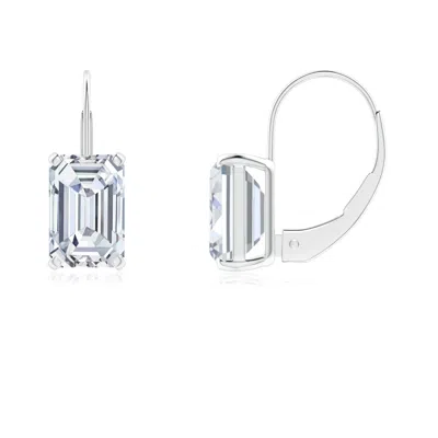 ANGARA EMERALD-CUT LAB-GROWN DIAMOND SOLITAIRE LEVERBACK EARRINGS
