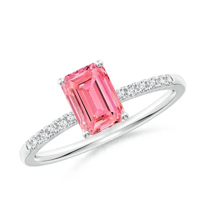 ANGARA EMERALD-CUT LAB-GROWN FANCY INTENSE PINK DIAMOND ENGAGEMENT RING