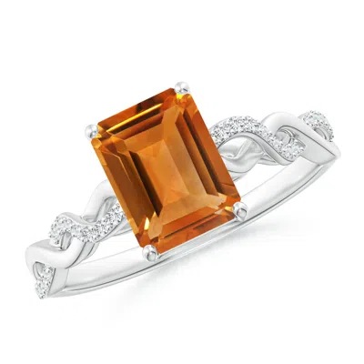 ANGARA EMERALD-CUT SOLITAIRE CITRINE INFINITY TWIST RING