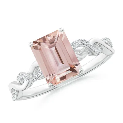 ANGARA EMERALD-CUT SOLITAIRE MORGANITE INFINITY TWIST RING