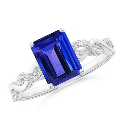 ANGARA EMERALD-CUT SOLITAIRE TANZANITE INFINITY TWIST ENGAGEMENT RING