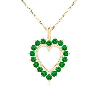 ANGARA EMERALD OPEN HEART V-BALE PENDANT