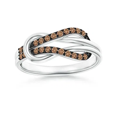 ANGARA ENCRUSTED COFFEE DIAMOND INFINITY LOVE KNOT RING
