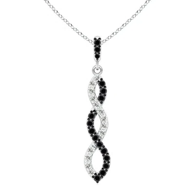 ANGARA ENHANCED BLACK AND WHITE DIAMOND INFINITY TWIST PENDANT