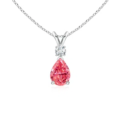 ANGARA FANCY INTENSE PINK DIAMOND TEARDROP PENDANT