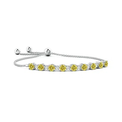 ANGARA FANCY INTENSE YELLOW AND WHITE DIAMOND TENNIS BOLO BRACELET