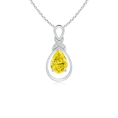 ANGARA FANCY INTENSE YELLOW DIAMOND INFINITY PENDANT WITH 'X' MOTIF