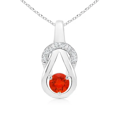 ANGARA FIRE OPAL INFINITY KNOT PENDANT WITH DIAMONDS