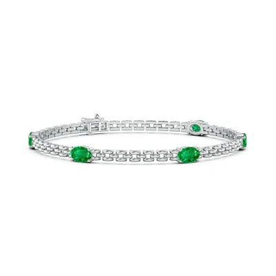ANGARA FIVE STONE OVAL EMERALD STATION LINK BRACELET